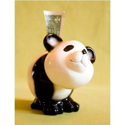 Bobble Head Walking Panda Bear Piggy Bank   Funny  